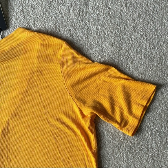 New! Monrow Marigold Rib Knit Off Shoulder Henley Top NWT - 35567 - Picture 9 of 12